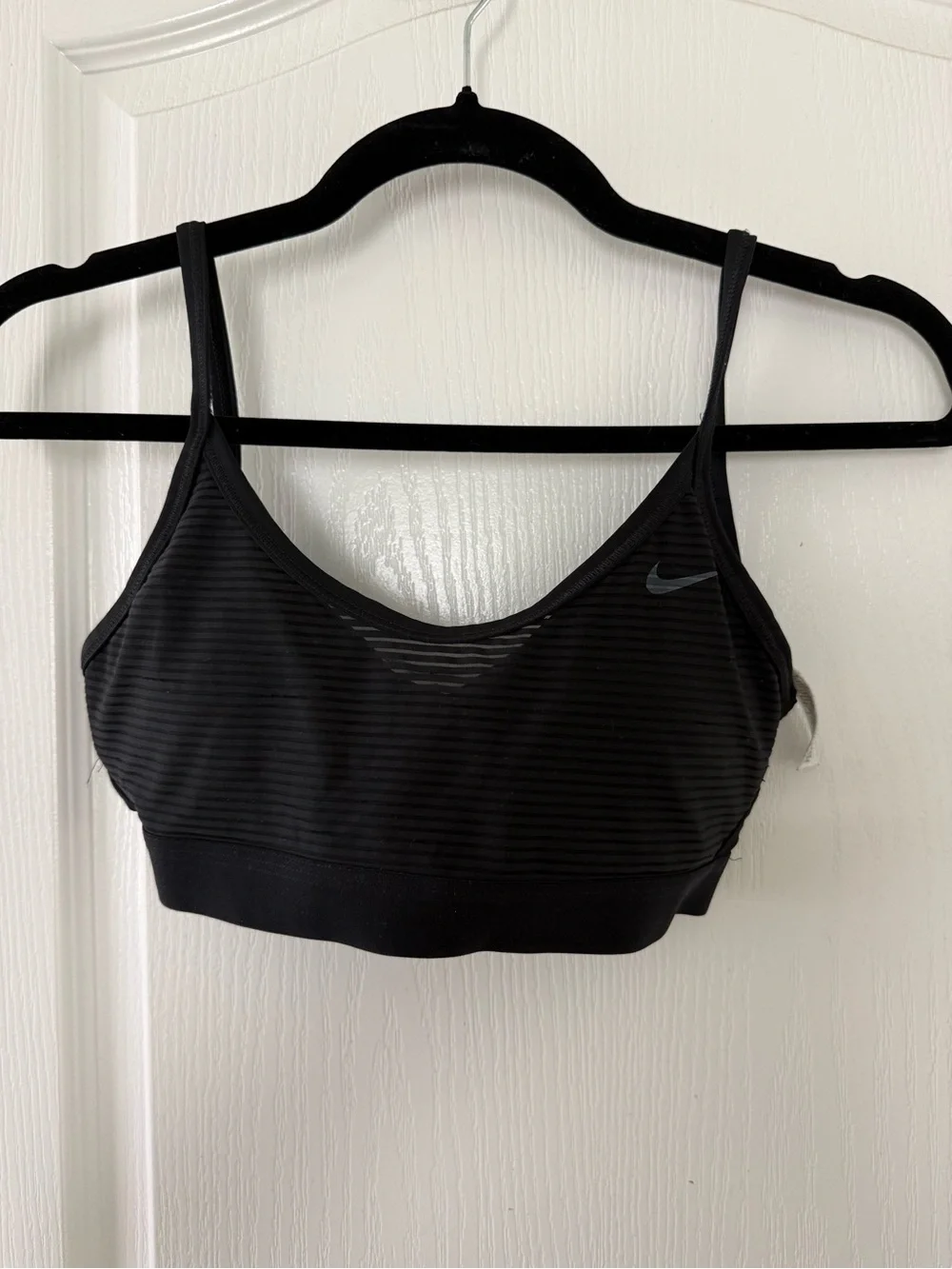 Nike Black Striped Racerback Sports Bra
